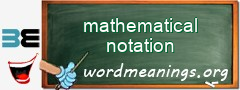 WordMeaning blackboard for mathematical notation